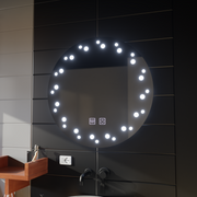 Lustro LED w kolorze kości słoniowej, system odmgławiania, średnica 60 cm, światło zimne 6000 K