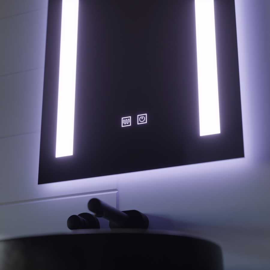 Lustro prostokątne LED, 50x70cm, C206S/50X70 Touch, system odmgławiania, możliwość ściemniania