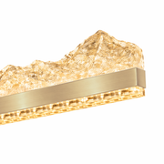 Zawieszany żyrandol LED z pilotem MARISTELLA 90W, światło zimne/ciepłe/neutralne 3000K/4000K/6000K, możliwość przyciemniania, regulowana wysokość, złoto, metal i kryształ