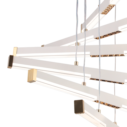 Podwieszany żyrandol LED akrylowy LT183/6WH, 81W, światło 3000/4000/6000K, biały, regulowana wysokość