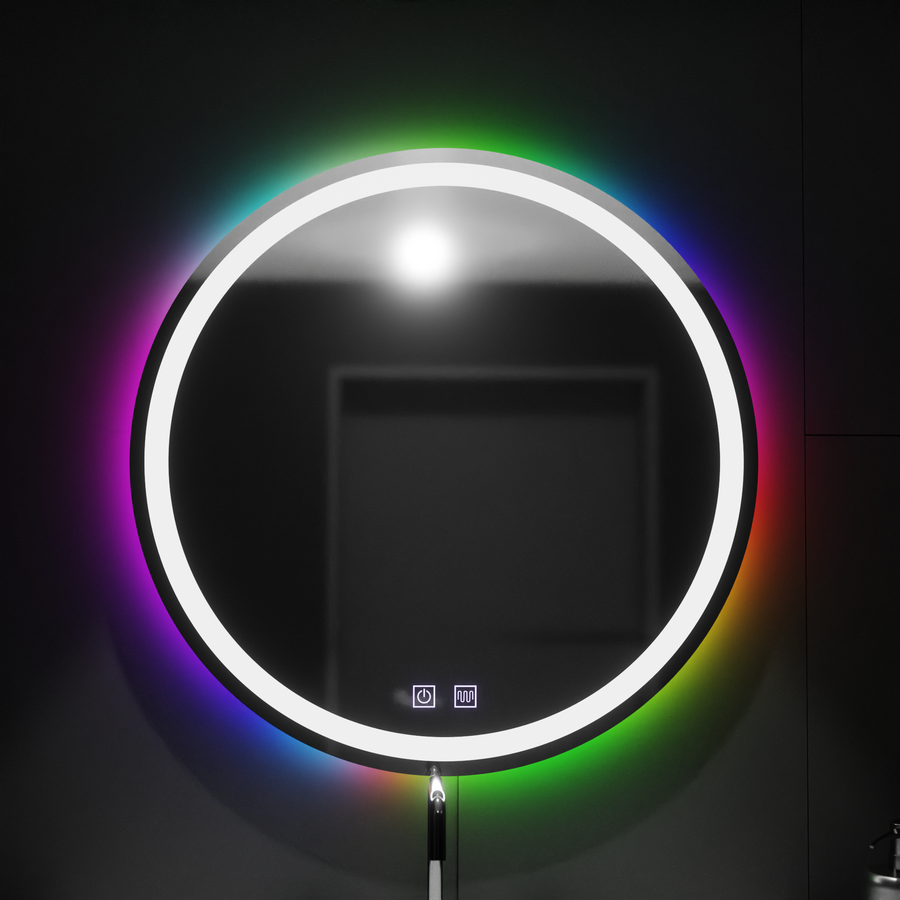 Okrągłe lustro LED 60 cm, Spectrum Touch, RGB, system przeciwmgielny