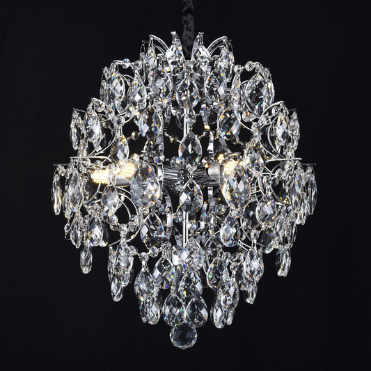 Żyrandol kryształowy Fiamma, 6x E14, średnica 45 cm, złoty