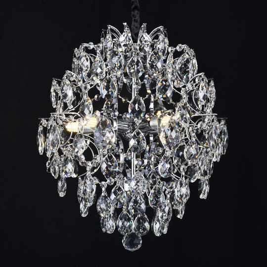 Żyrandol Kryształowy CRYSTARA Nobile, 5x E14, Średnica 40cm, Błyszczące Chromowane Żyrandole Kryształowe Domyślny Tytuł Alessandro Design