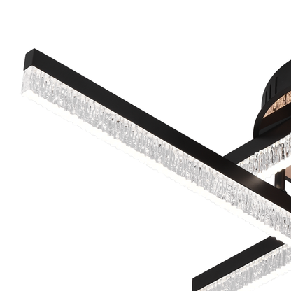 Żyrandol LED z pilotem LT179/4BK, 35W, 4 elementy, światło zimne/ciepłe/neutralne, możliwość przyciemniania, czarny