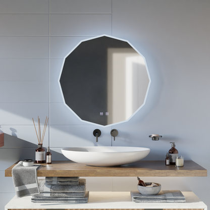 Round LED mirror, 70cm, Touch Lichtkreis 