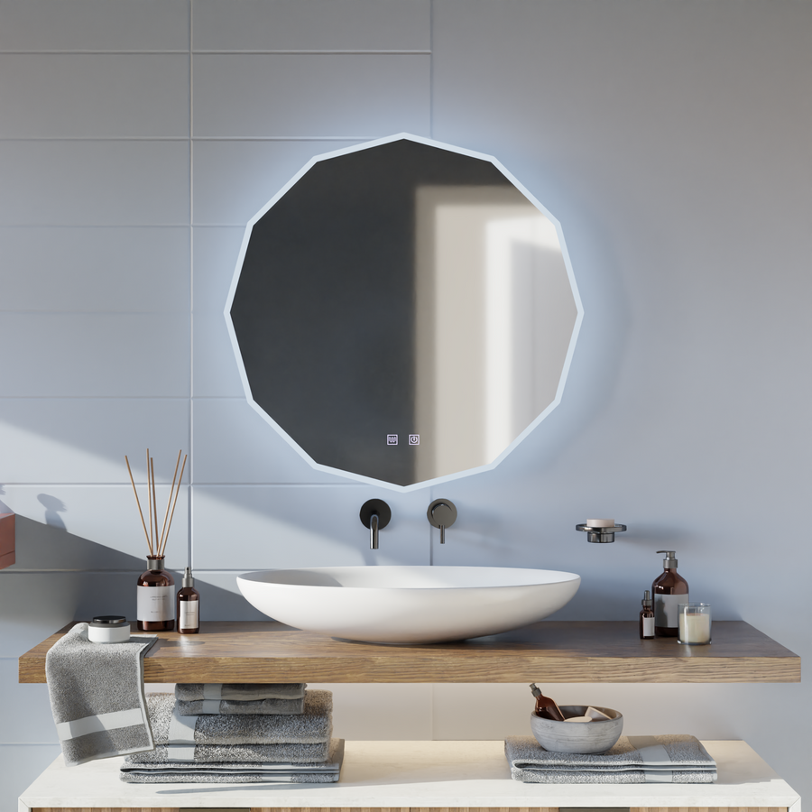 Round LED mirror, 70cm, Touch Lichtkreis 