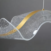 Żyrandol wiszący LED AMI 80W, liniowy, światło zimne/ciepłe/neutralne, złoty, regulowana wysokość