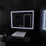 Prostokątne lustro LED 80x60cm Verite Imperial Silver Motion Glow Marcello Defog System Zegar i termometr Ściemnialny 