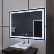 Lustro LED prostokątne 120x80cm Vérité MotionGlow Marcello, system przeciwmgielny, termometr i zegar, ściemnialne 