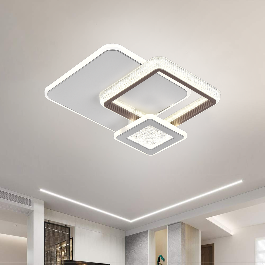 LED LED Nyxora 51W, 3 kwadraty, zimno/gorące/neutralne światło, czarne