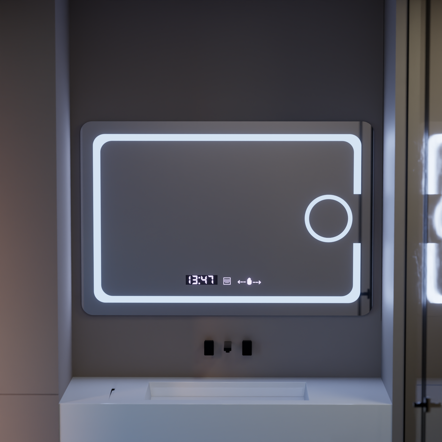 LUD LED prostokątny 110x75cm Eclat Motionglow Marcello Demonting System i termometr kosmetyków