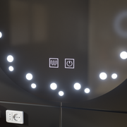 Lustro LED w kolorze kości słoniowej, system odmgławiania, średnica 60 cm, światło zimne 6000 K