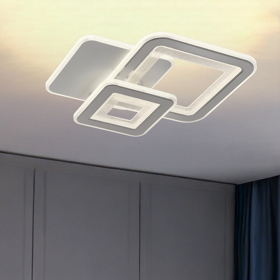 LED Square 34W, 3 kwadraty, zimno/gorące/neutralne światło, białe
