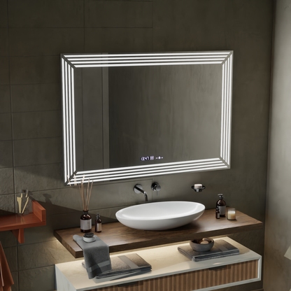 LUDA LED prostokątna 60x80cm Wnezia Motion Blowlow Marcellow Dimable zegar system rozprzestrzeniania