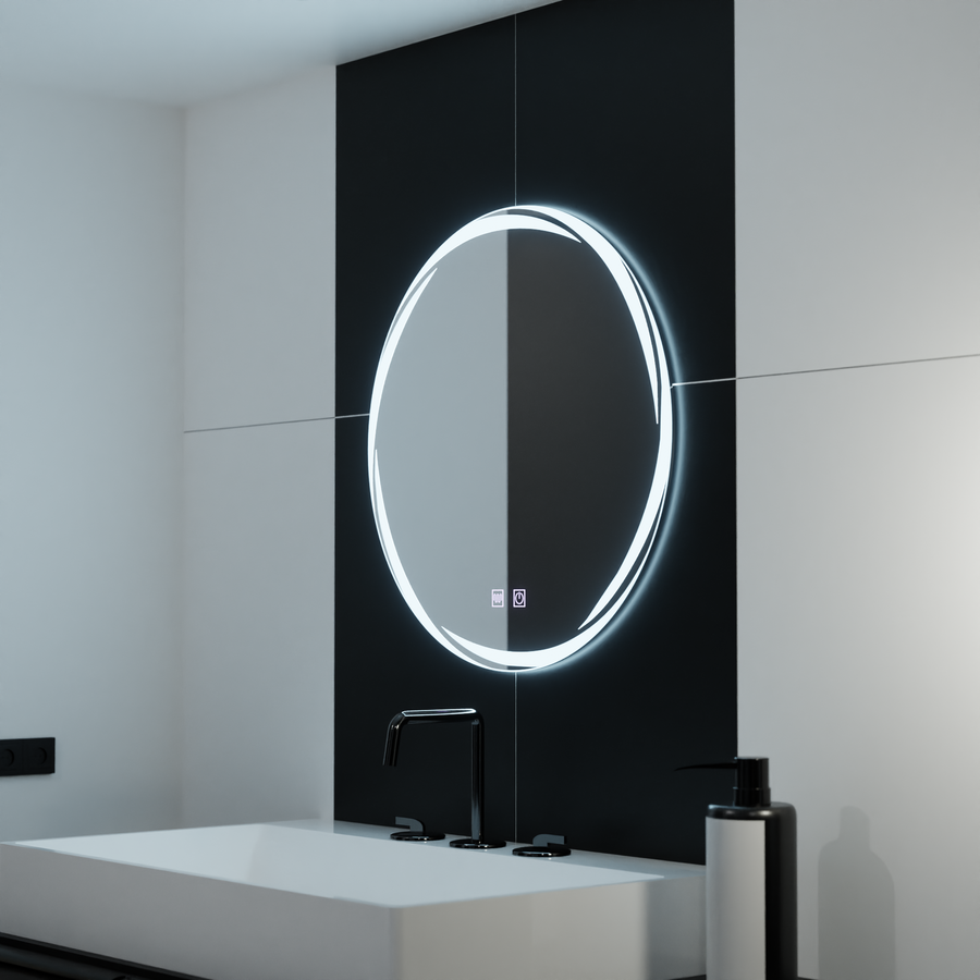 Okrągłe lustro LED 60 cm - Spirallus Touch Dimmable Defog System 