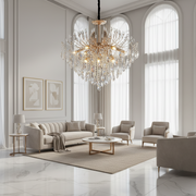 Żyrandol Kryształowy CC9313/12FGD, 12x E14, średnica 50cm, Złoty
