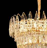 Żyrandol kryształowy WINDSOR Eleganza 8x E14, średnica 49 cm, błyszczące złoto, regulowana wysokość