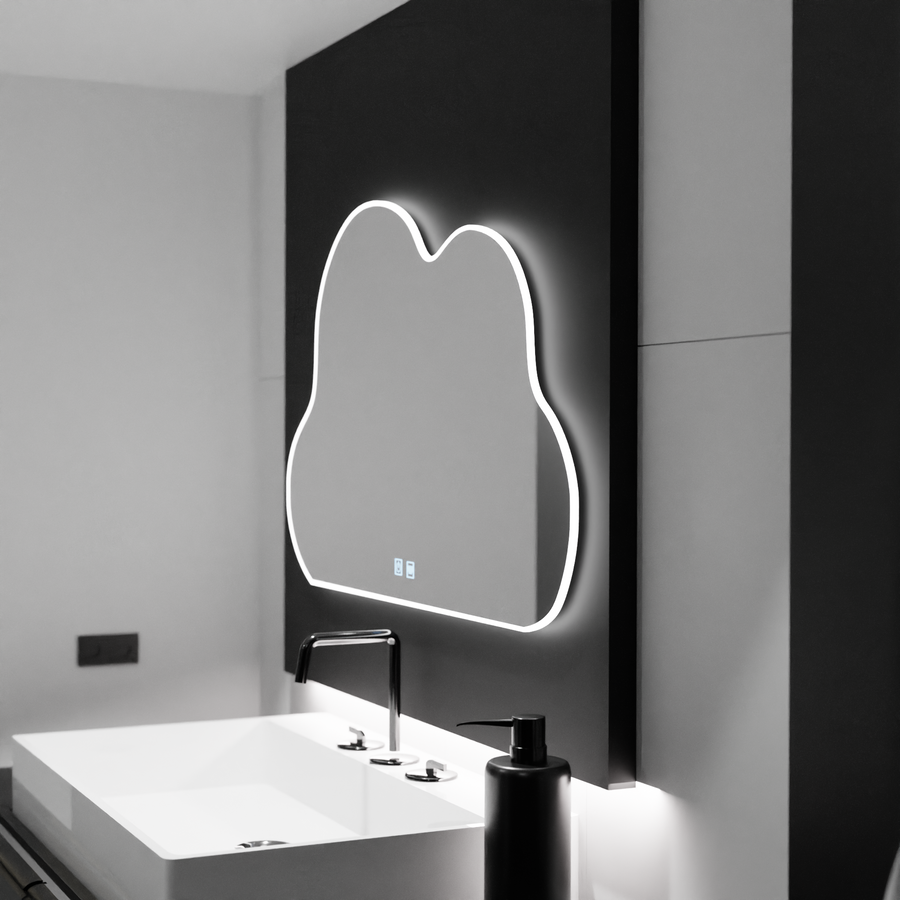 Lustro chmurowe LED 60x40cm, Nuvola Touch, system przeciwmgielny, ściemnialne 