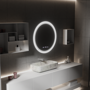 Okrągłe lustro LED 60 cm, Stellaire Touch, system przeciwmgielny, ściemnialne