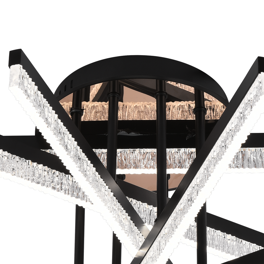 Żyrandol LED z pilotem LT179/5BK, 67W, 5 elementów, światło zimne/ciepłe/neutralne, możliwość przyciemniania, czarny