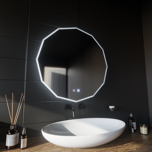 Round LED mirror, 70cm, Touch Lichtkreis 