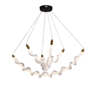 Podwieszany żyrandol akrylowy LED LT760/3GD, 28W, światło ciepłe/neutralne/zimne 3000/4000/6000K, biały, regulowana wysokość, metal i akryl