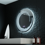 Okrągłe lustro LED, 70 cm, Lira Touch, system odmgławiania, możliwość przyciemniania