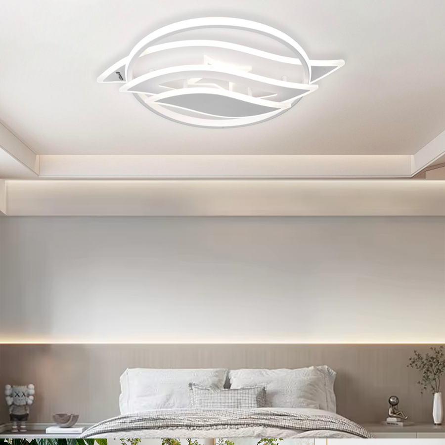 Żyrandol LED z pilotem JARRIA 52W, światło zimne/ciepłe/neutralne/RGB, ściemnialny, biały