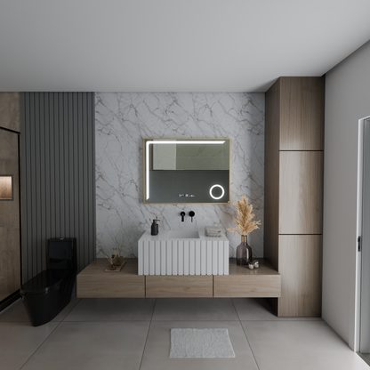 LED MURROR CENTOR MOTOLLLOW ROSALIA 80X60 CM Zimno światło/zimno/neutra Dimable System Zastępca termometr Marcello Funghhi Kolekcja