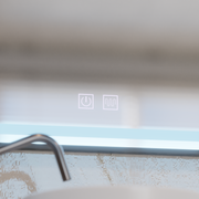 80X60CM Prostokątne lusterko LED - Edge Luminous Touch System, czarna rama