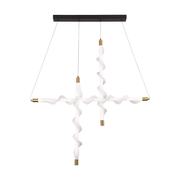 Podwieszany żyrandol LED akrylowy LT761/3GD, światło 3000/4000/6000K, biały, regulowana wysokość