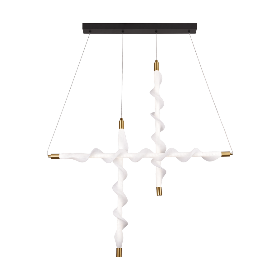 Podwieszany żyrandol LED akrylowy LT761/3GD, światło 3000/4000/6000K, biały, regulowana wysokość