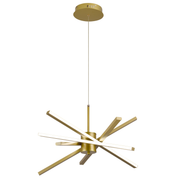 Żyrandol LED z pilotem LT176/5GD, 69W, 5 elementów, światło zimne/ciepłe/neutralne 3000K/4000K/6000K, możliwość przyciemniania, złoty, regulowana wysokość, metal i akryl