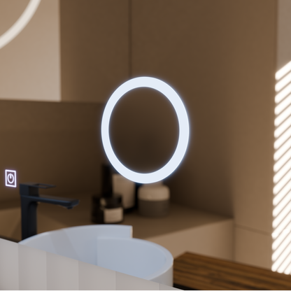 Manfred Touch LED Mirror Defog System, zegar i temperatura 60x80 cm Lupa kosmetyczna