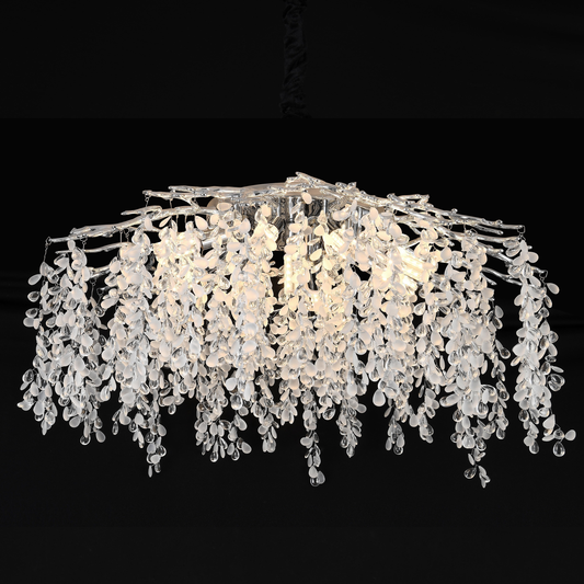 Żyrandol kryształowy Fiamma, 6x E14, średnica 45 cm, złoty