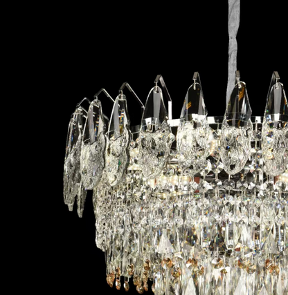 Żyrandol kryształowy WINDSOR Eleganza 8x E14, średnica 49 cm, błyszczące złoto, regulowana wysokość