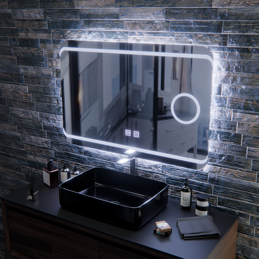 Lustro LED E30S/65X45, funkcja dotykowa i odmgławiająca, światło kosmetyczne, 65x45cm, światło zimne 6000K