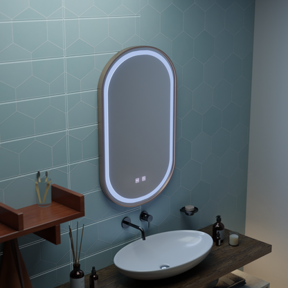 Impora Touch LED Mirror Defog System 50x80 cm Rama w kolorze różowego złota