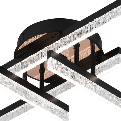 Żyrandol LED z pilotem LT179/4BK, 35W, 4 elementy, światło zimne/ciepłe/neutralne, możliwość przyciemniania, czarny