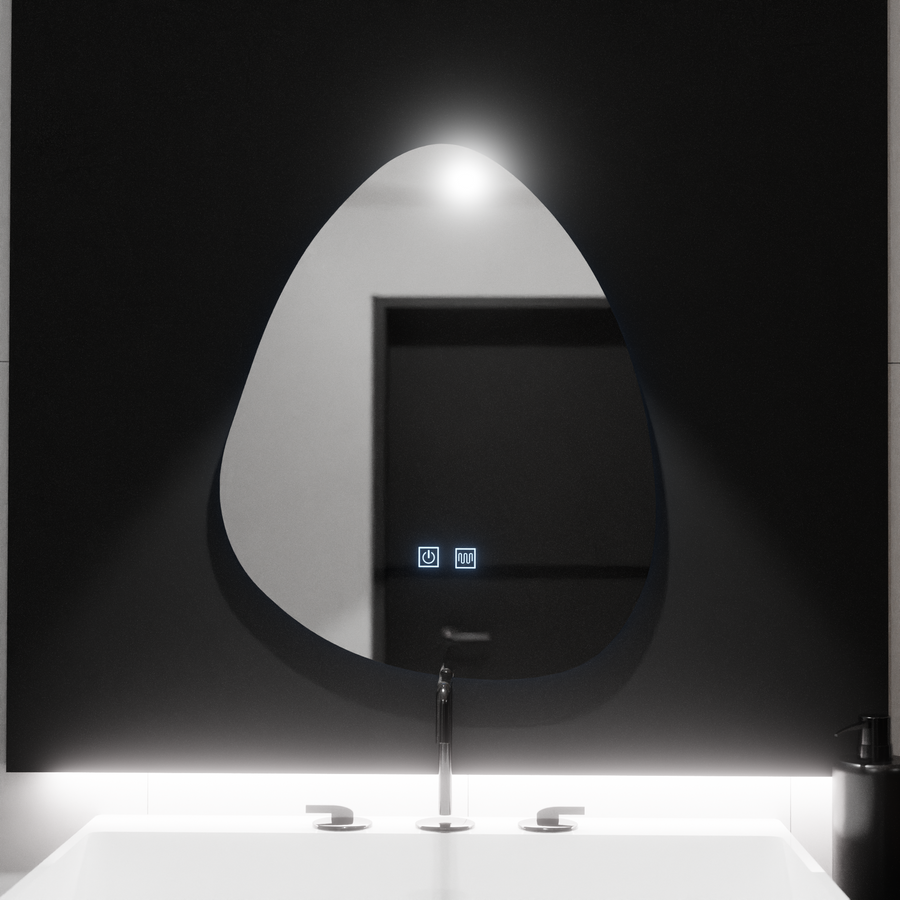 Lustro organiczne LED 80x60cm, Fluido Touch, system przeciwmgielny, ściemnialne