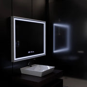 Prostokątne lustro LED 80x60cm Verite Imperial Silver Motion Glow Marcello Defog System Zegar i termometr Ściemnialny 