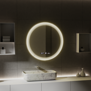 Okrągłe lustro LED 60 cm, Stellaire Touch, system przeciwmgielny, ściemnialne