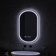 Lustro dotykowe LED Wilhelm Touch z systemem przeciwmgielnym, zegarem i temperaturą 50x80 cm