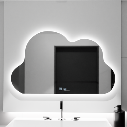Lustro chmurowe LED 60x40cm, Nuvola Touch, system przeciwmgielny, ściemnialne 
