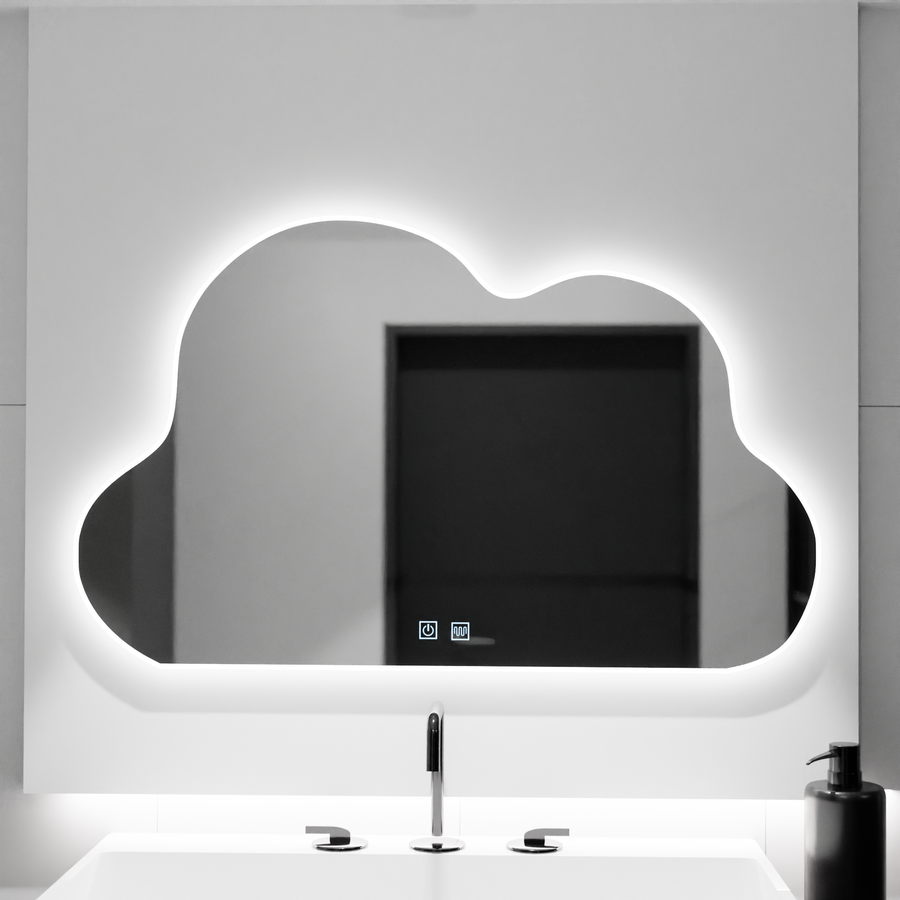 Lustro chmurowe LED 60x40cm, Nuvola Touch, system przeciwmgielny, ściemnialne 