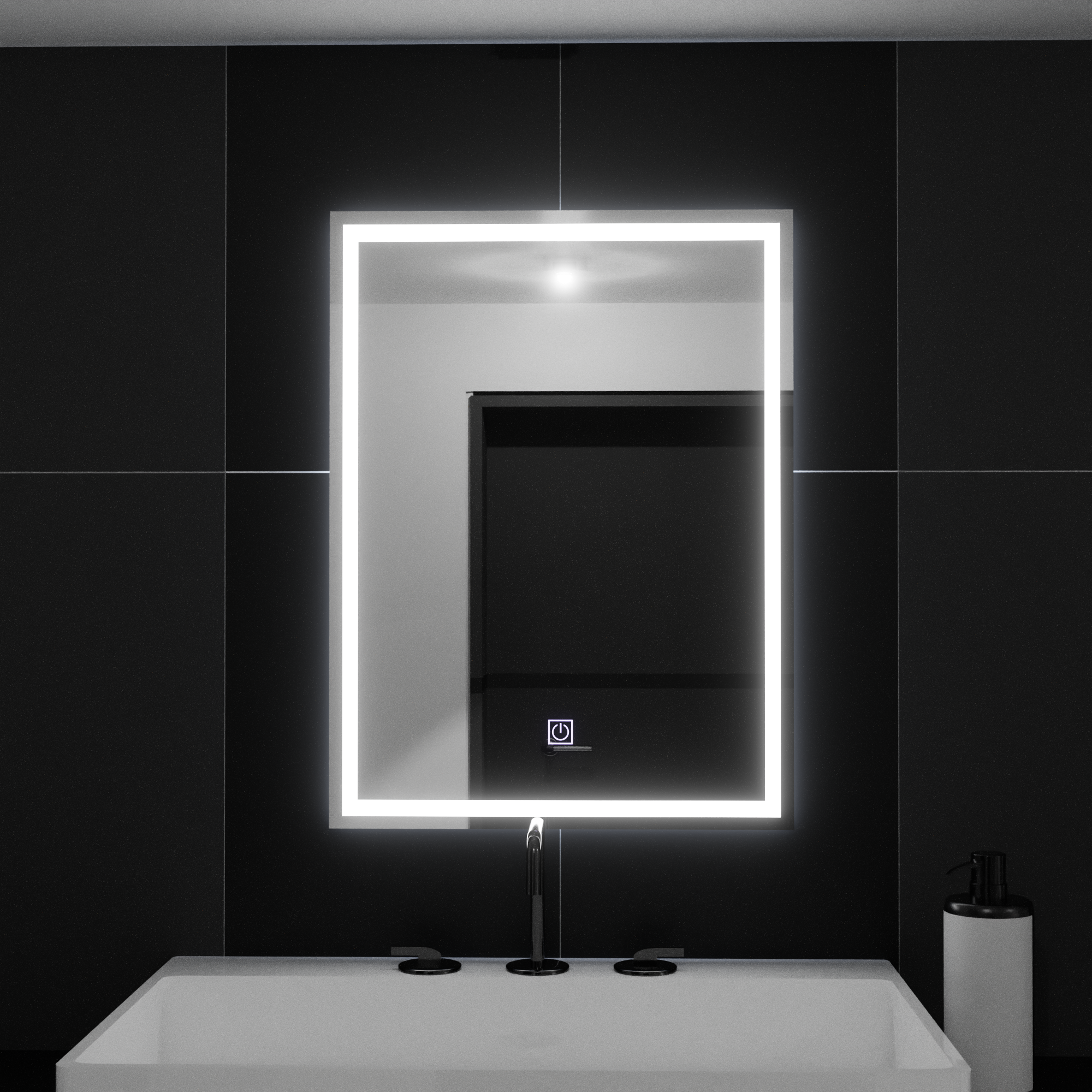 Lustro prostokątne LED 50x70cm RAMA Basic Touch 
