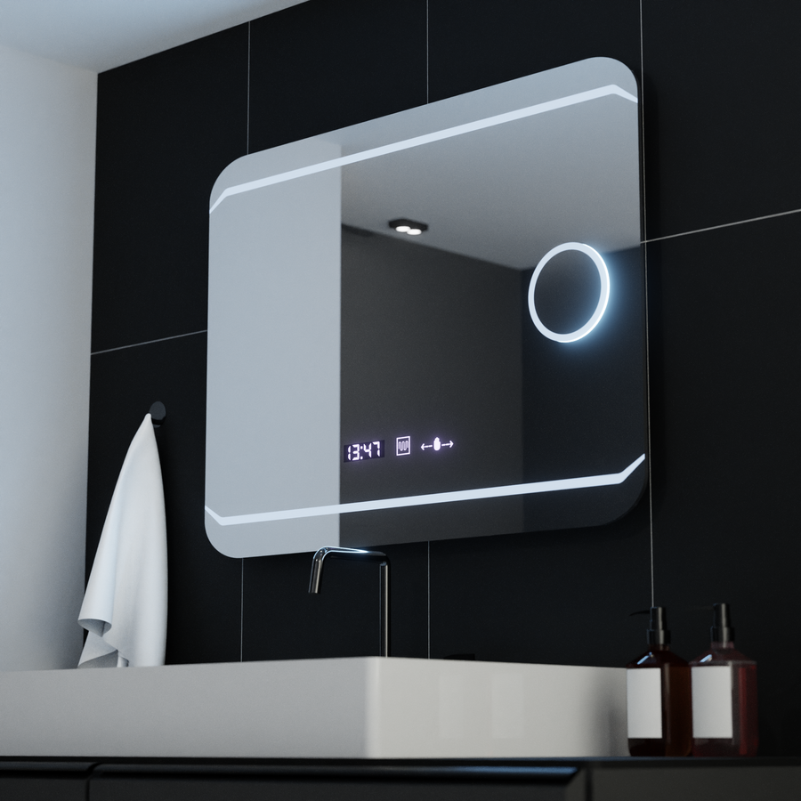 Prostokątne lustro LED, 80x60 cm, Motionglow Marcello Stile