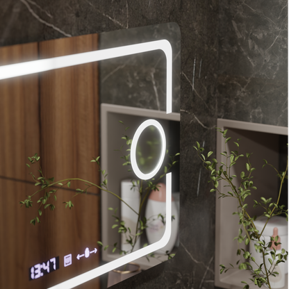 LUD LED prostokątny 110x75cm Eclat Motionglow Marcello Demonting System i termometr kosmetyków