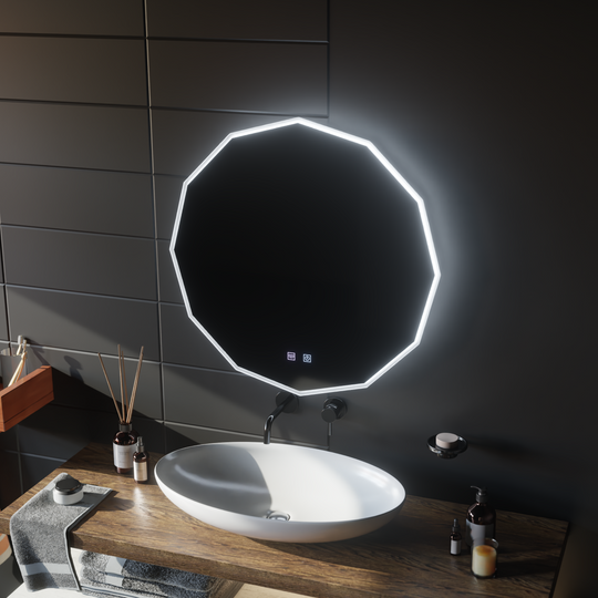 Okrągłe lustro LED, 80 cm, VIVO Touch, system odmgławiania, ściemniane lustra Korman E Domyślny tytuł Alessandro Design
