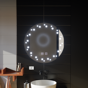 Lustro LED w kolorze kości słoniowej, system odmgławiania, średnica 60 cm, światło zimne 6000 K